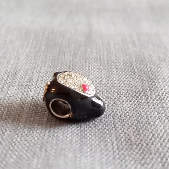 BRIGHTON PENGUIN BLACK ENAMEL AND WHITE CRYSTAL BEAD - Picture 4 of 8